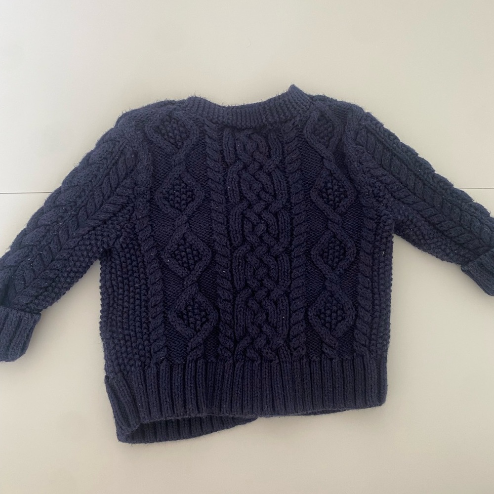 Ralph Lauren Navy Cable Knit Cardigan 3M - Picture 3 of 4